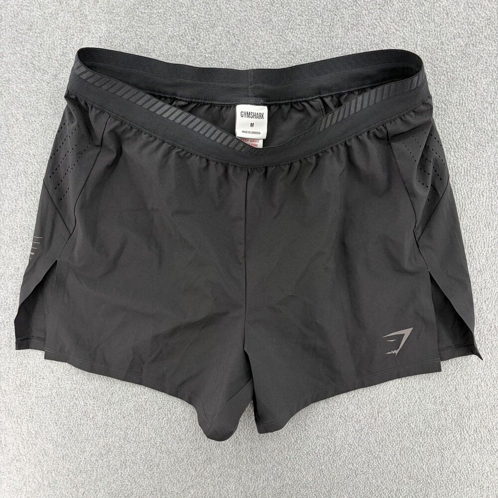 Gymshark Speed Shorts Womens Medium Black 3" Running Workout Athletic Lined